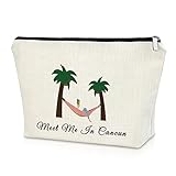 Sazuwu Cancun Makeup Bag Souvenirs Travel Gifts for Mexico Vacation Bachelorette Party Decorations Cosmetic Bag Beach Christmas Birthday Present