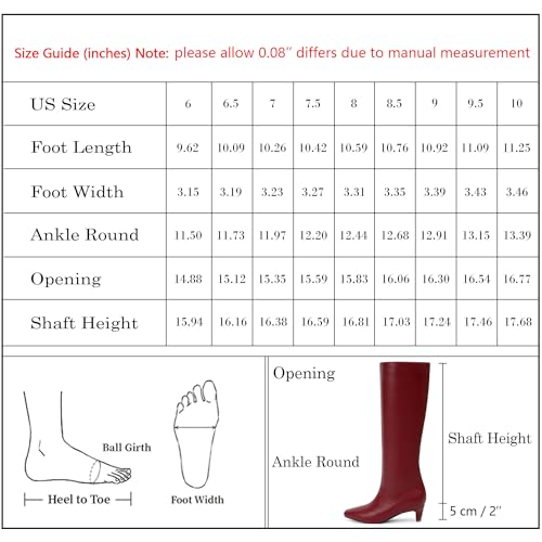 Image of Modatope Knee High Boots Women Square Toe Kitten Heel Tall Boots