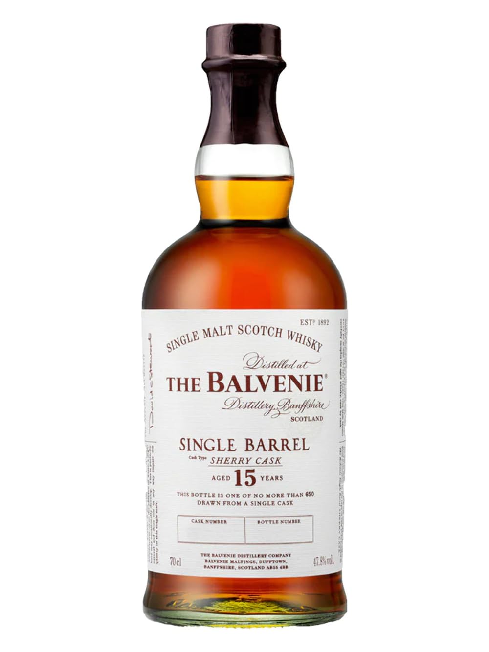 The Balvenie Single Barrel 15 Year Old Malt Whisky - 70cl