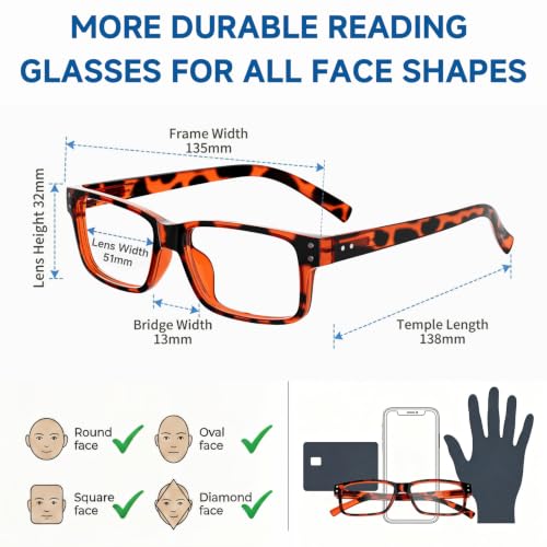 Image of Eyekepper 3.75x Reading Glases, Readers for Women Men, 3 Black + 2 Tortoise