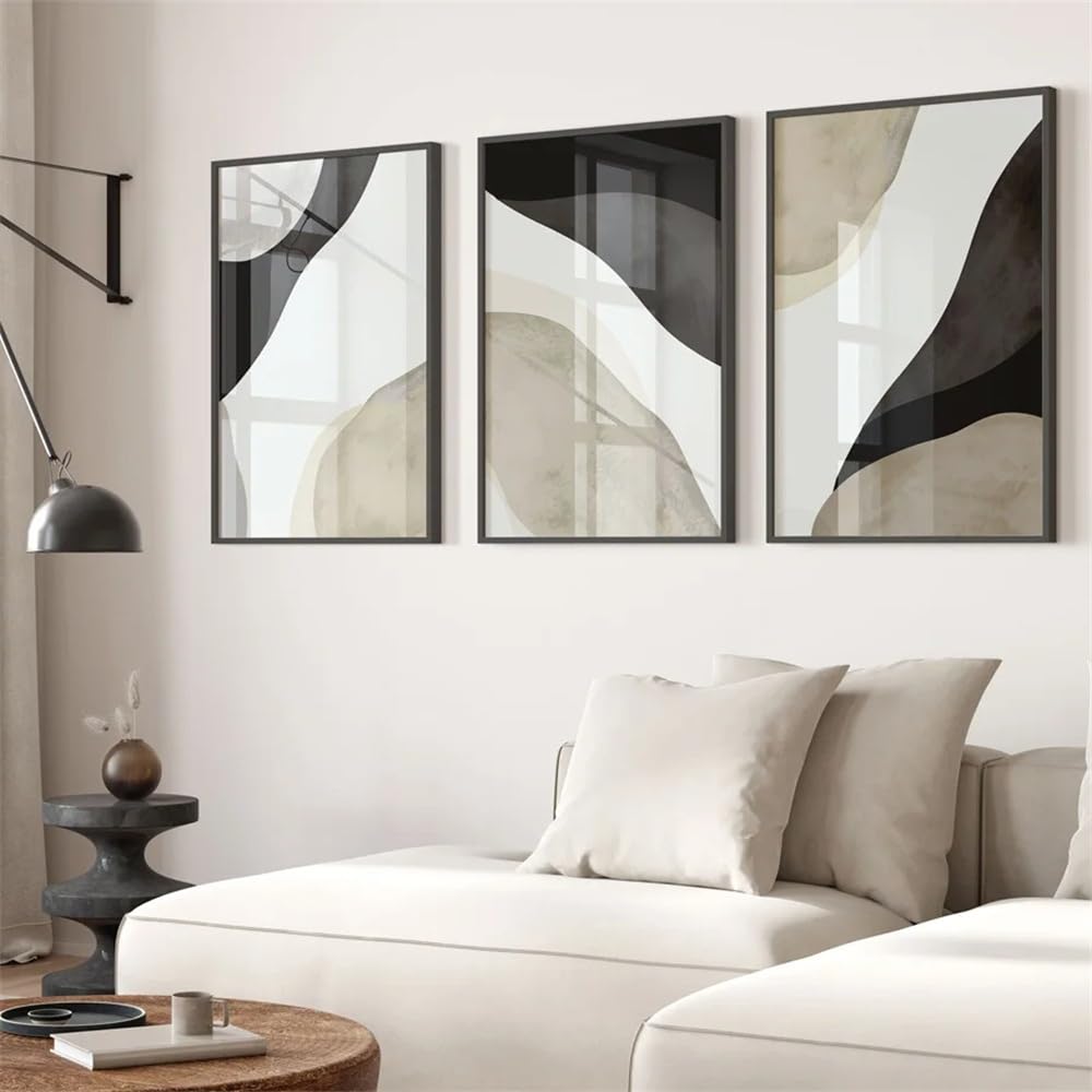 WUHBCZ Canvas Paints-Neutral Abstract Beige Color Block Posters And Prints Wall Art Canvas Painting Pictures Office Room Home Decoration Abstract Aesthetics-60 * 80cm/3PCS (No Frame)