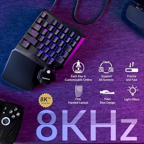 Keychron C0 HE 8K Wired One-Handed Gaming Keypad, Rapid Trigger Hall Effect Magnetic Switches, 35 Programmable Keys, Per-Key RGB Lighting, Web-Based Configurator, Compatible with Windows & macOS - 1