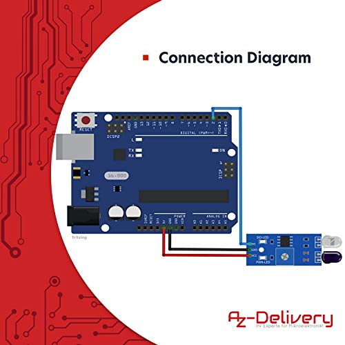 AZDelivery 3 x IR Infrarot Modul für Hinderniserkennung Abstand Sensor kompatibel mit Arduino und Raspberry Pi inklusive eBook!