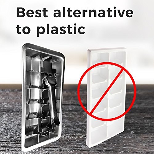 Ice Cube Tray | 18/8 Stainless Steel | 18 Slot Ice Cube Tray | Easy Release Handle #TOP3