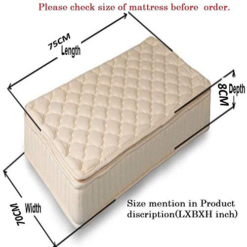 Image of Fairy Down-Cotton Mattress Cover with Zip for King Size Bed (72 X 72 X 10 Inches)