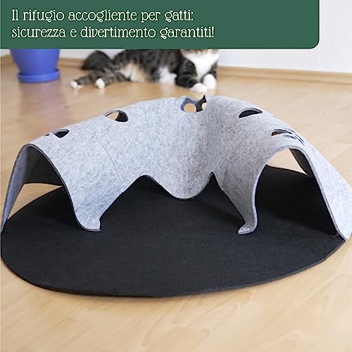 Lit pour chat et jeu en un circulaire en feutre gris - 7