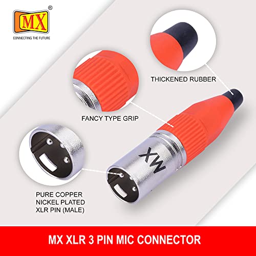 Image of MX 3 Pin XLR Microphone pin Pure Copper Nickel Plated Pins1 for High Conductivity microphone (3-pin microphone male connector, Pack of 4, Male Connector)