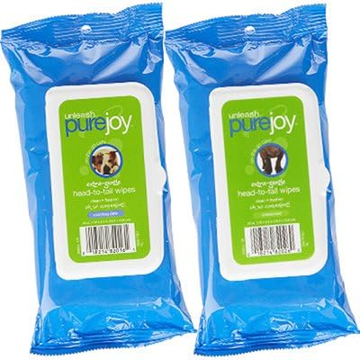 Dog Bath Wipes Unscented Extra Gentle - 56 Pack - Blue