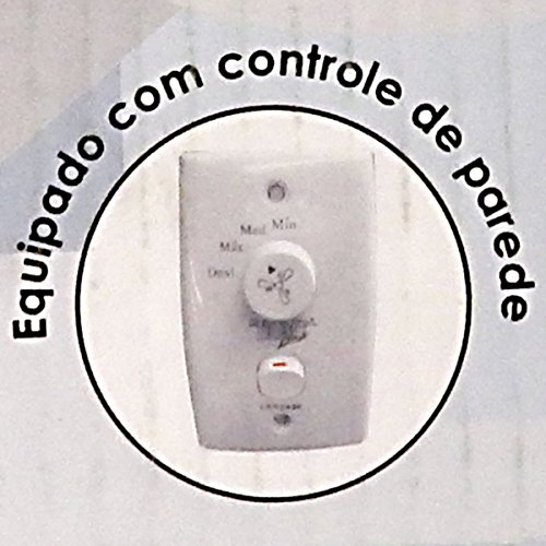 Ventilador Hl-70 de Parede 2 Lâmpadas E-27 3 Pás Reversíveis Branco/Cinza 127V - Branco