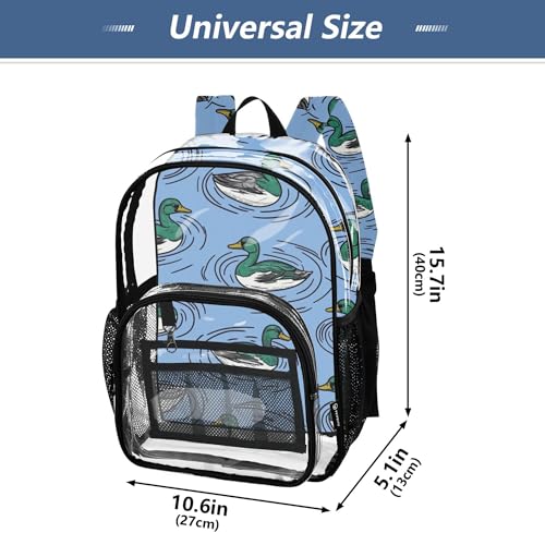 Duck Pattern Clear Backpack PVC Transparent Backpack Lightweight Book Bag Capacity Clear Bag for Kids Boys Girls4