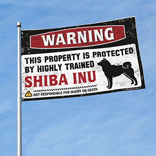 Drapeau Shiba Inu drôle pour décoration de cuisine et jardin