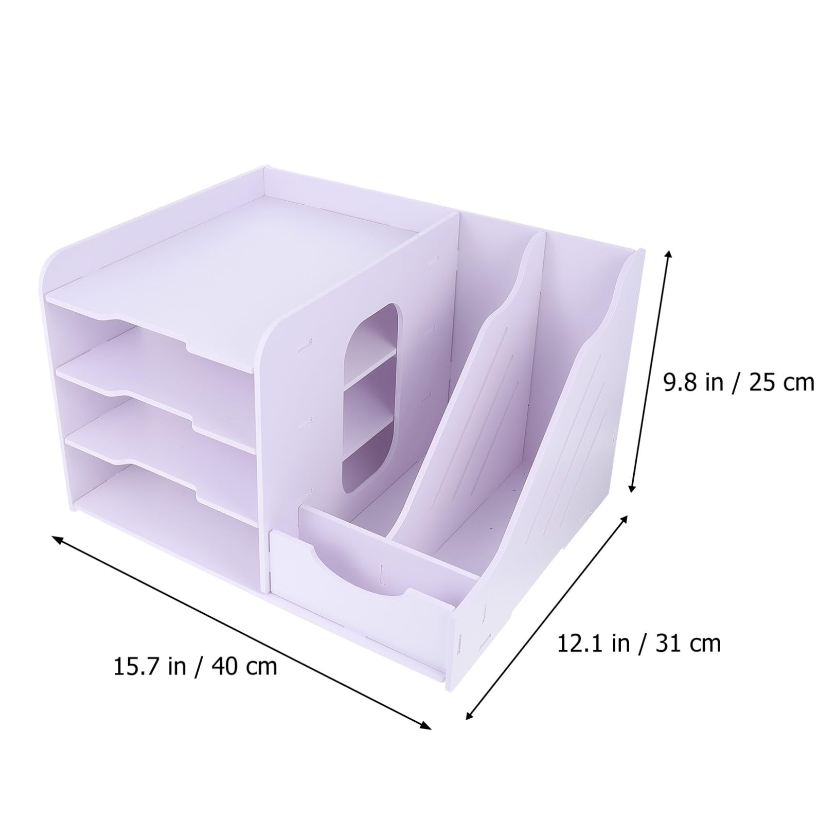 Lurrose Organisateur de Bureau Multi-niveaux pour Classement et Rangement en Pvc Bois Plastique Design Simple et Créatif, pour Bureau ou Salle D'étude