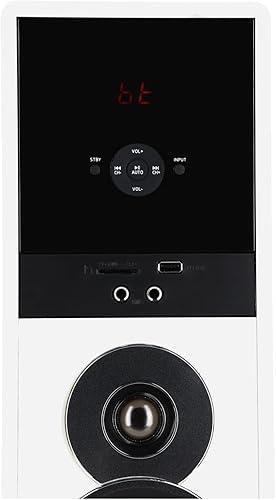 Miniatura 3 de Rockville TM80W Sistema de altavoces de torre de cine en casa con alimentación, blanco, 800W, subwoofers de 20 cm, Bluetooth, reproducción USB/SD