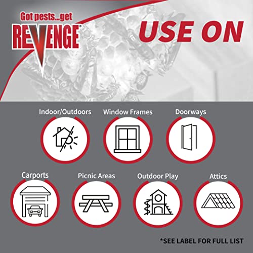 REVENGE Wasp & Hornet Killer Foam, 15 oz Ready-to-Use Aerosol Spray, Kills on Contact Indoors and Outdoors, Reaches High Nests - image 2
