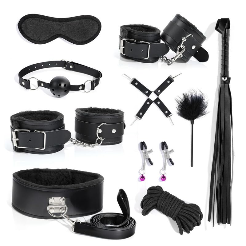 Zehn-StüCk-Set Von Glattem Leder-Multifunktions-Handgelenk- Und KnöChel-Trainingsband, Verstellbar FüR Krafttraining Von HäNden Und Beinen, Mit Augenbekleidung-H6