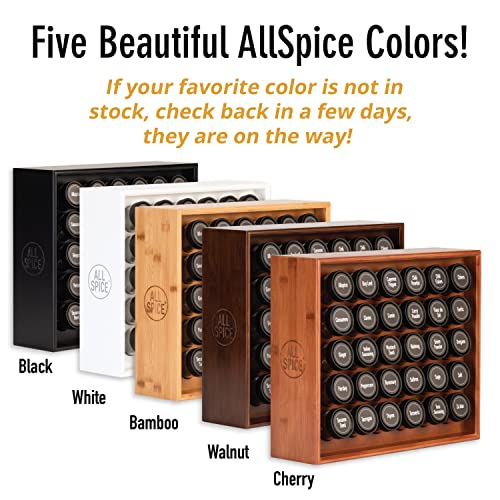 Allspice Wood Spice Rack, Includes 30 4Oz Jars- Bamboo #TOP1