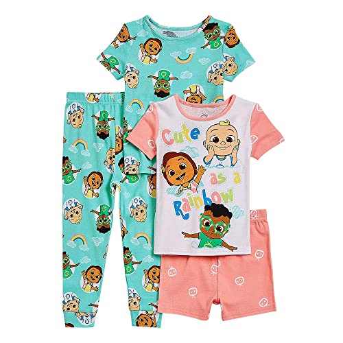 CoComelon Girls' 4 Piece Pajama Set, Sleepwear