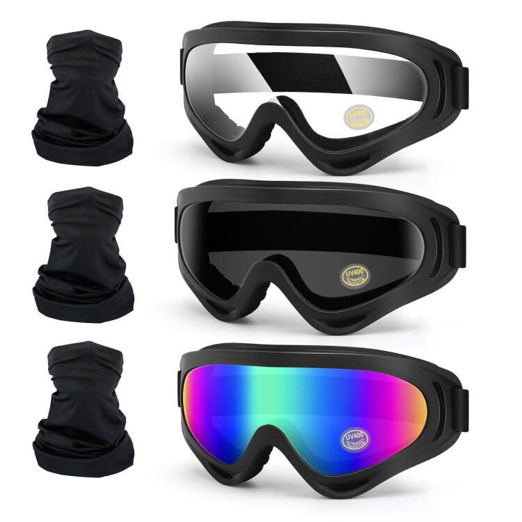4-FQ Motorcycle Goggles 3-Pack