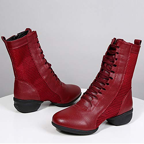 HIPPOSEUS Women High Top Jazz Dance Sneaker Split Sole Jazz Dance Boots,Model YMJ3