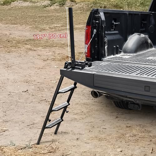 KEWISAUTO 45" Foldable Pickup Truck Tailgate Ladder with Grab Handle by KEWISAUTO - Used condition - Image 3
