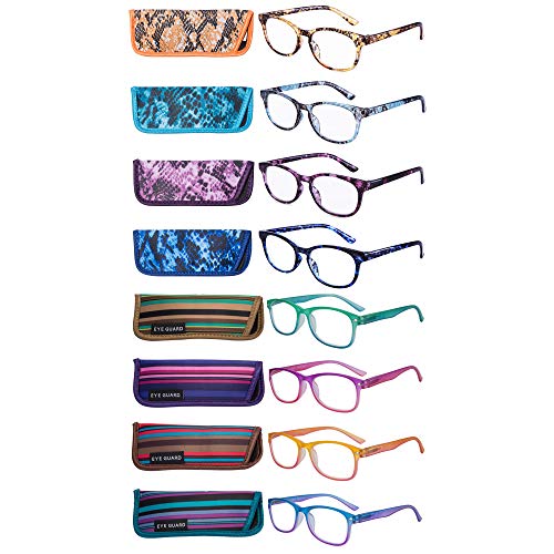 EYEGUARD Reading Glasses 4 Pack Fashion colorful Readers for women