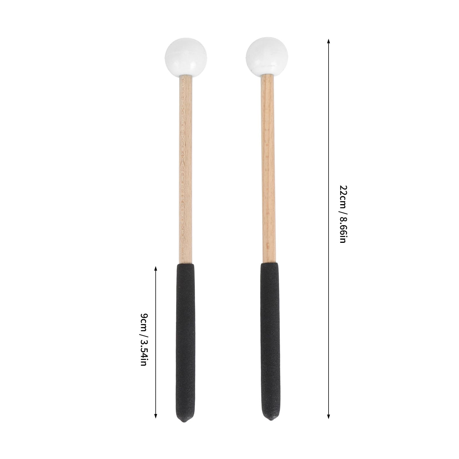 Percussion Mallet Rubber and Maple Multifunctional Tongue Drum Mallet for Concert Performance (White)
