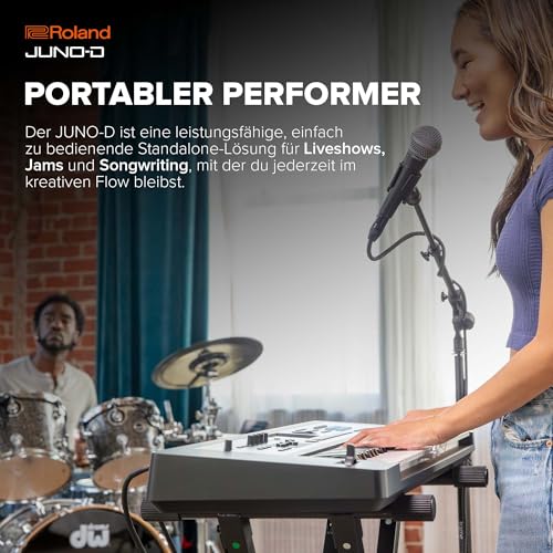 Roland JUNO-D6 Synthesizer | Synthesizer-Tastatur mit 61 Tasten | ZEN-Core Engine mit über 3.800 integrierten Sounds | Intuitive Kreativwerkzeuge | USB-C Audio/MIDI Interface