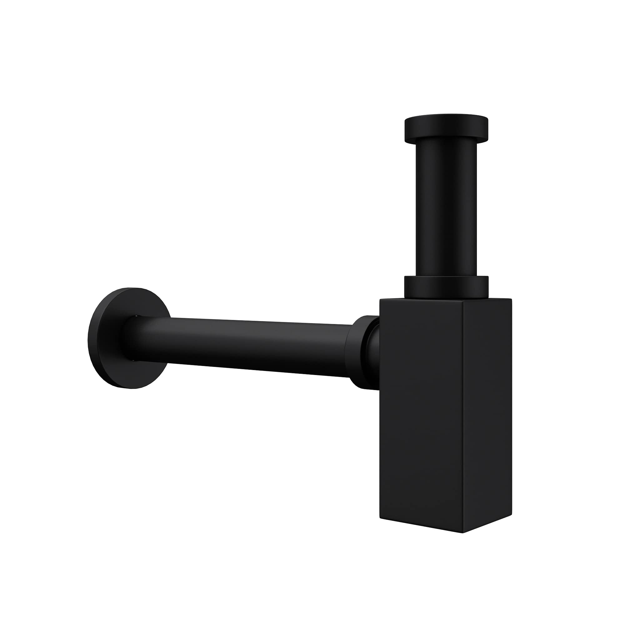 Mai & Mai Sifón S06 Sifón en forma de L Juego de desagüe para lavabo Rosca de conexión de latón negro