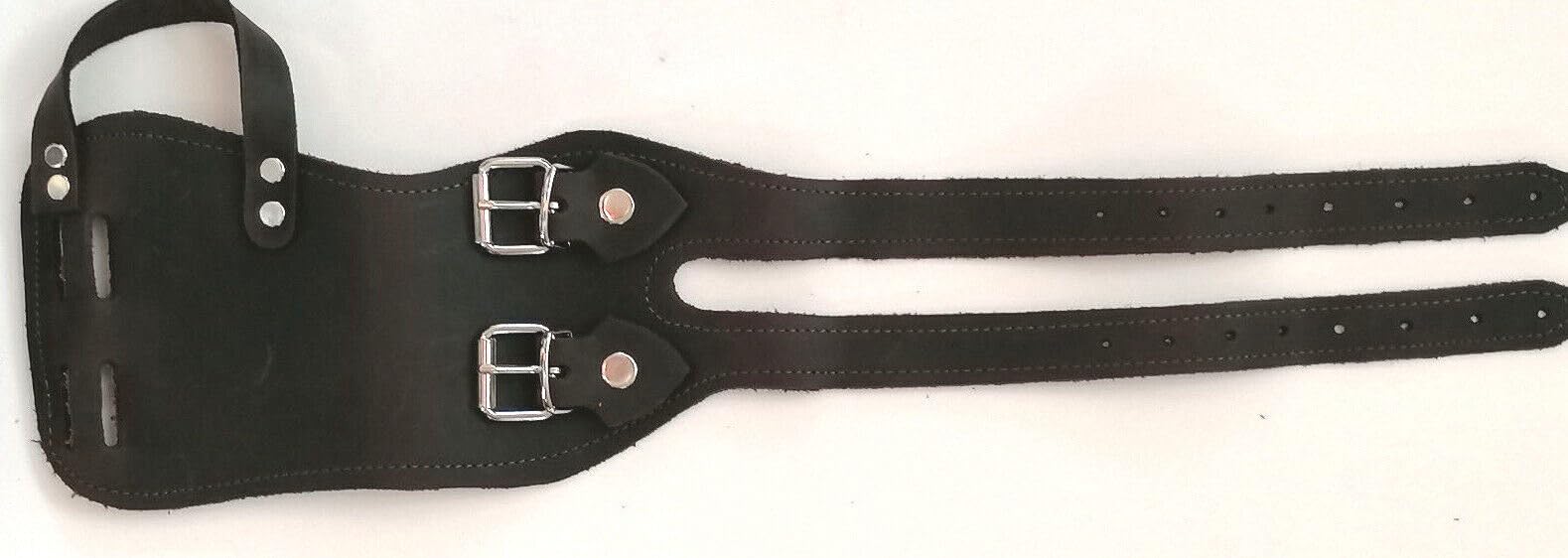 Lederarmband mit Daumenschlaufe RECHTS für Umfang 15-19 cm Lederfarbe dunkelbraun Handgelenk-Stütze Lederbandage
