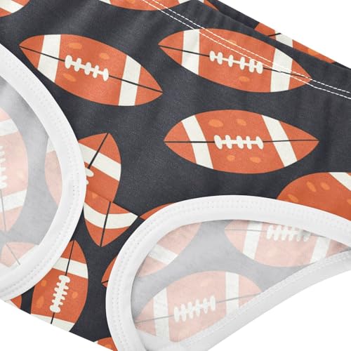 Wusikd American Football Girls' Underwear Cotton Orange Girls Briefs Soft Toddler Underwear 2T4