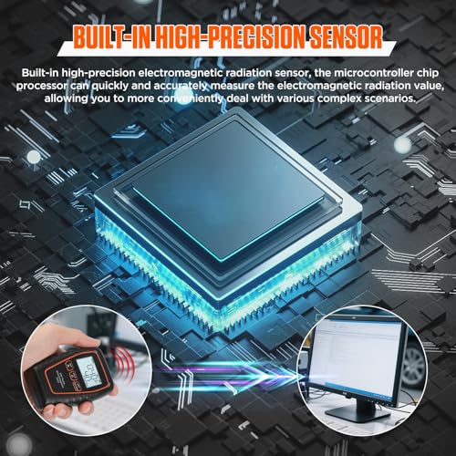 Image of EMF Detector, Digital LCD EMF Detector Battery Powered Electromagnetic Field Radiation Detector Sound and Light Alarm EMF Reader Hold Data Handheld Radiation Detector for Home,Outdoor,Ghost Hunting
