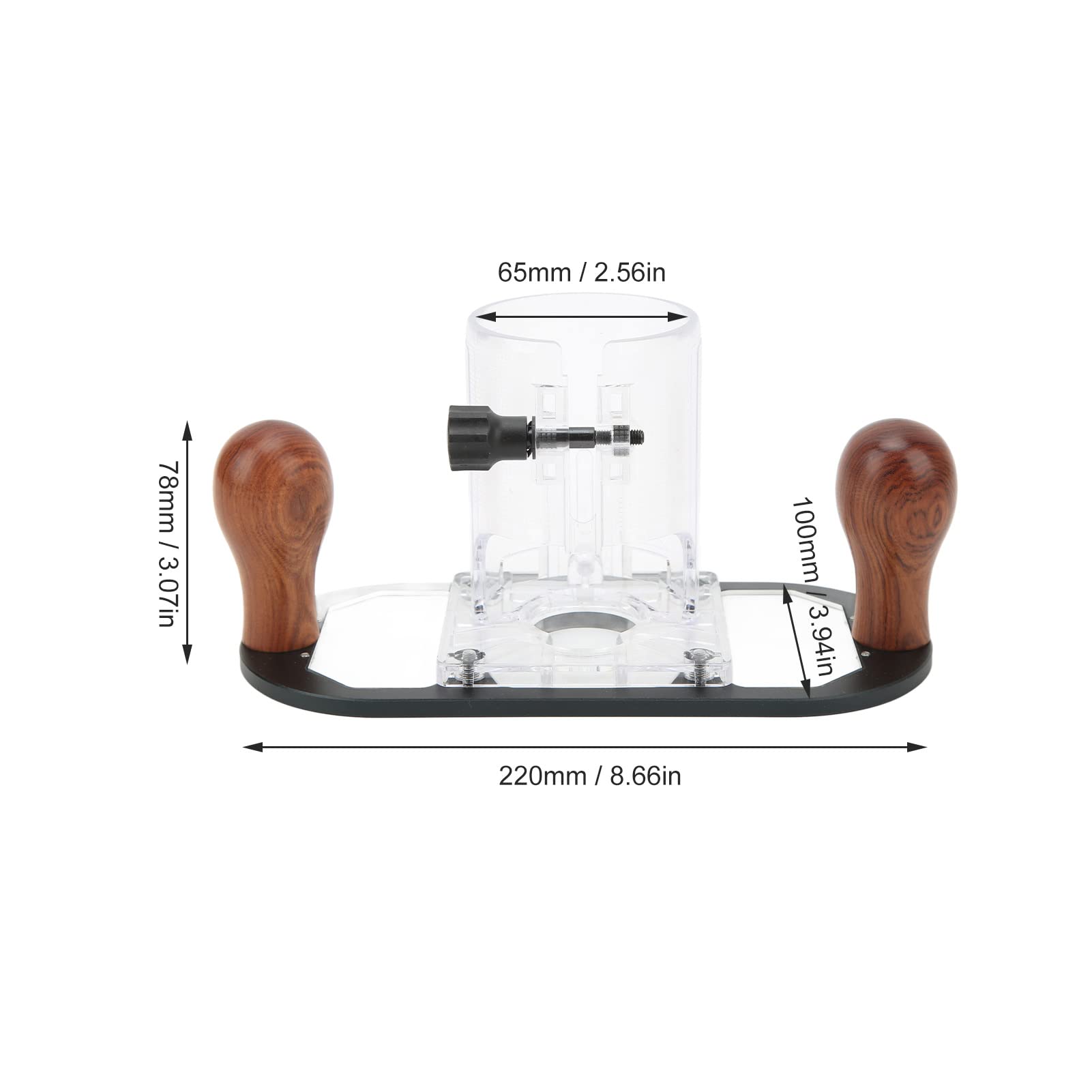 Handheld Router Plunge Base, Aluminum Alloy Base, Slick Handle for 65mm Trimming Machine - Image 4