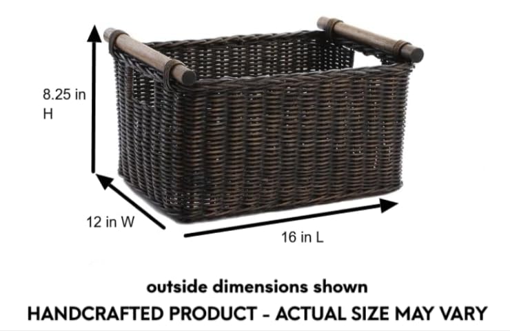 Amazon.com: The Basket Lady Pole Handle Wicker Storage Basket