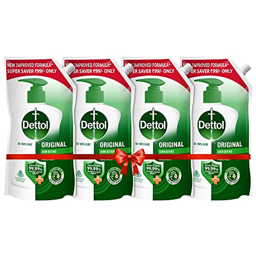 Image of Dettol Liquid Handwash Refill - Original Germ Protection Hand Wash (Buy 1 Get 1 Free - 750ml each)| Antibacterial Formula & Original Germ Protection Handwash Liquid Soap Refill, 750ml (Pack of 2)