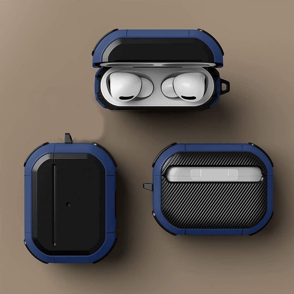 Rewop Rugged Double Armor Protective Airpod Case/Cover Compatible with Apple Airpods pro Case Cover (2019) (Blue) 1