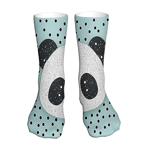 Panda-Face-with-Glitter-and-Dotted-Socks-for-Women-Soft-Warm-Long-Socks-Mens-Compression-Socks-Running-Socks-Hiking-Socks-16inch