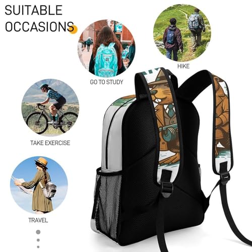 Bobrito-Bandito Merch Large Travel Backpack Italian-Brainrot Meme Waterproof Lightweight Daypack White 44x32x19cm4