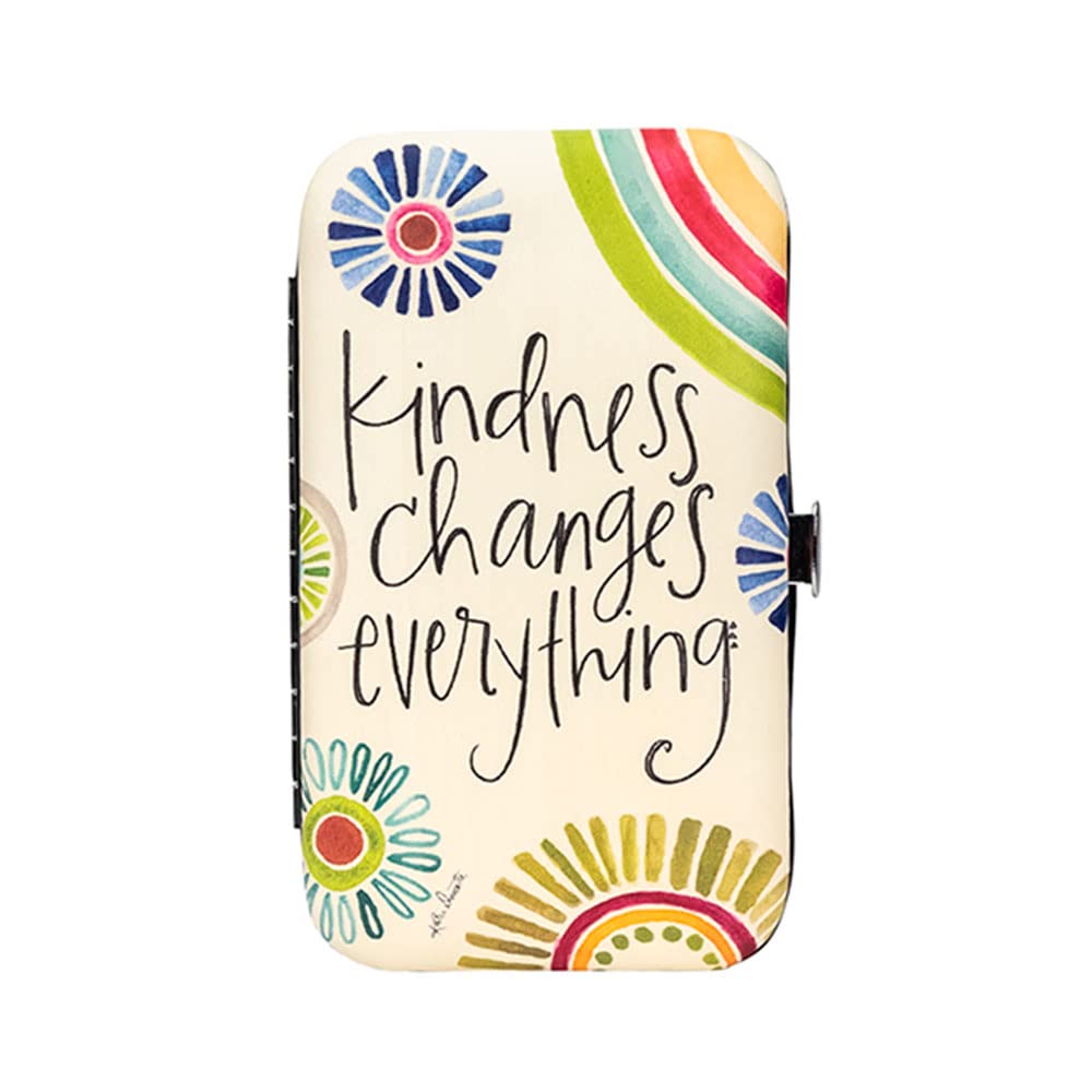 Shannon Road Gifts Simple Inspirations 5-Piece Stainless Steel Manicure Set with Case, 5 x 3-Inches, Kindness Changes Everything