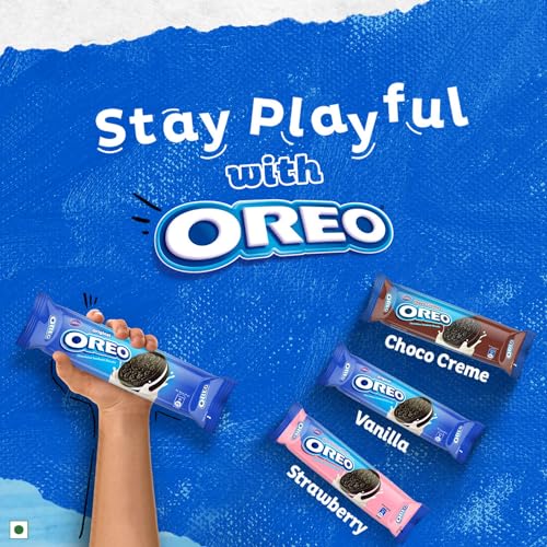 Image of Oreo Cadbury Vanilla Flavour Creme Sandwich Biscuit, 288.75 grams(packaging may vary) (Pack of 3)