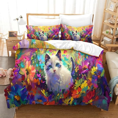 Housse de couette chèvre 3D King 220x240 cm en microfibre