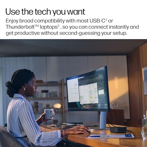 HP USB-C 100W G6 Dock + One Extra USB-C Cable Included, Future-Proof Design with Ambient LED Lighting, On-Screen Notifications, Extra USB-C Ports, HDMI 2.1, 120Hz - image 4