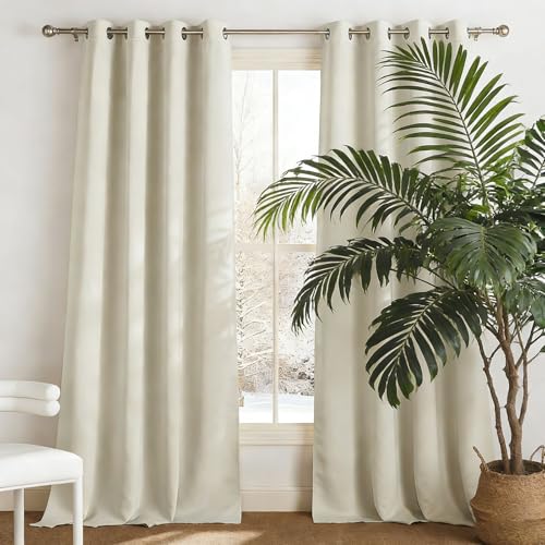 Rideaux occultants thermiques et phoniques à œillets pour chambre