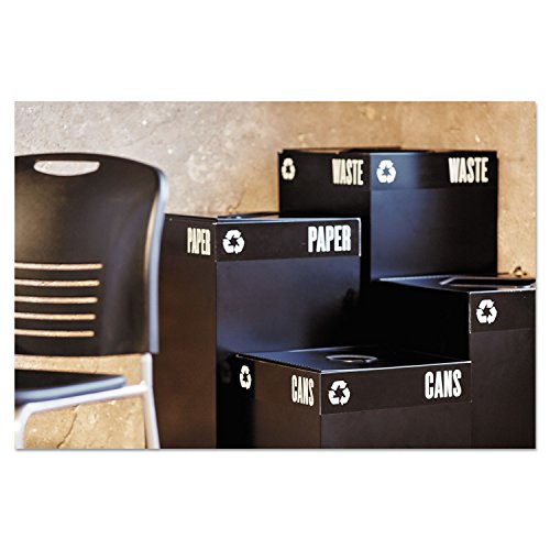 Image of Safco 2981BL Public Square Recycling Receptacle Base, 25-Gallon, (Top Sold Separately), Black