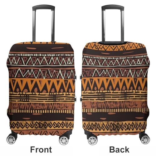 Travel Wheeled Suitcase Sleeve Dustproof Anti-scratch African Mud Cloth Tribal Luggage Case Protective Cover For 19-32 Inch Luggage3