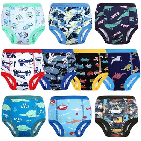 MOEMOE BABY Training Underwear 10 Packs Absorbent Potty Training Pants for Boys and Girls Cotton Pee Pants 3T Cover