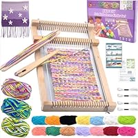 MKLG DIY Holz Webrahmen Kinder Set, Webrahmen für Kinder ab 4 6 8 12 Jahre, Geschenk Mädchen Bastelset 4 Jahre, 29 * 19cm