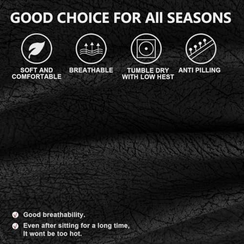Image of ANARACHON Leather Look Recliner Couch Cover 8-Piece Recliner Sofa Slipcovers 3 Seater for Reclining Couches Furniture Protector Spandex Fabric Washable (Recliner Sofa,256Black)
