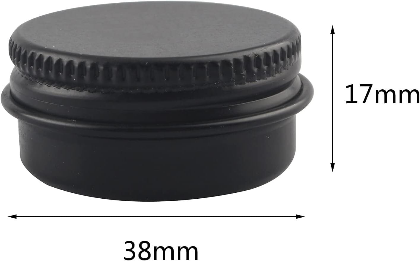Kosmetiktiegel, 48 PC-Aluminiumdosen mit Schraubdeckel, Vorratsgläser, Kosmetikbehälter, Töpfe 6 Spateln(Matte Black,0.5 Ounces)