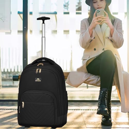MATEIN Rolling Bag for Women, 17 inch Wheeled Laptop Backpack - image 9