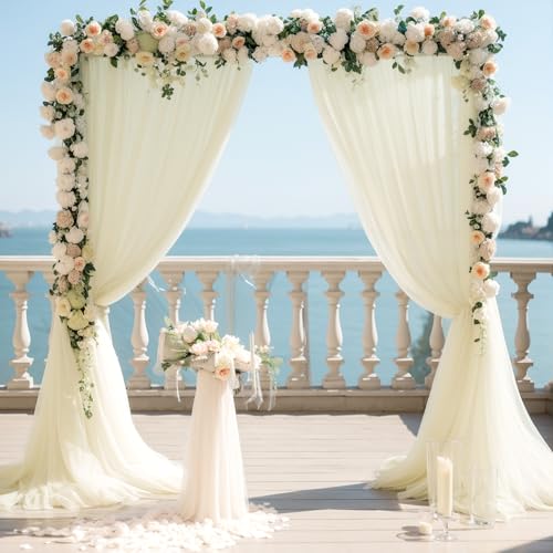 Cortina respaldo tul marfil para eventos 10ft x 10ft miniatura 5